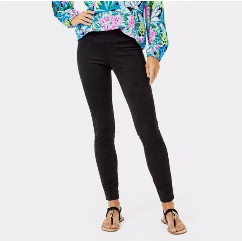 LILLY PULITZER NWT Desi Ultrasuede Leggings Black Soft Stretch Size 14